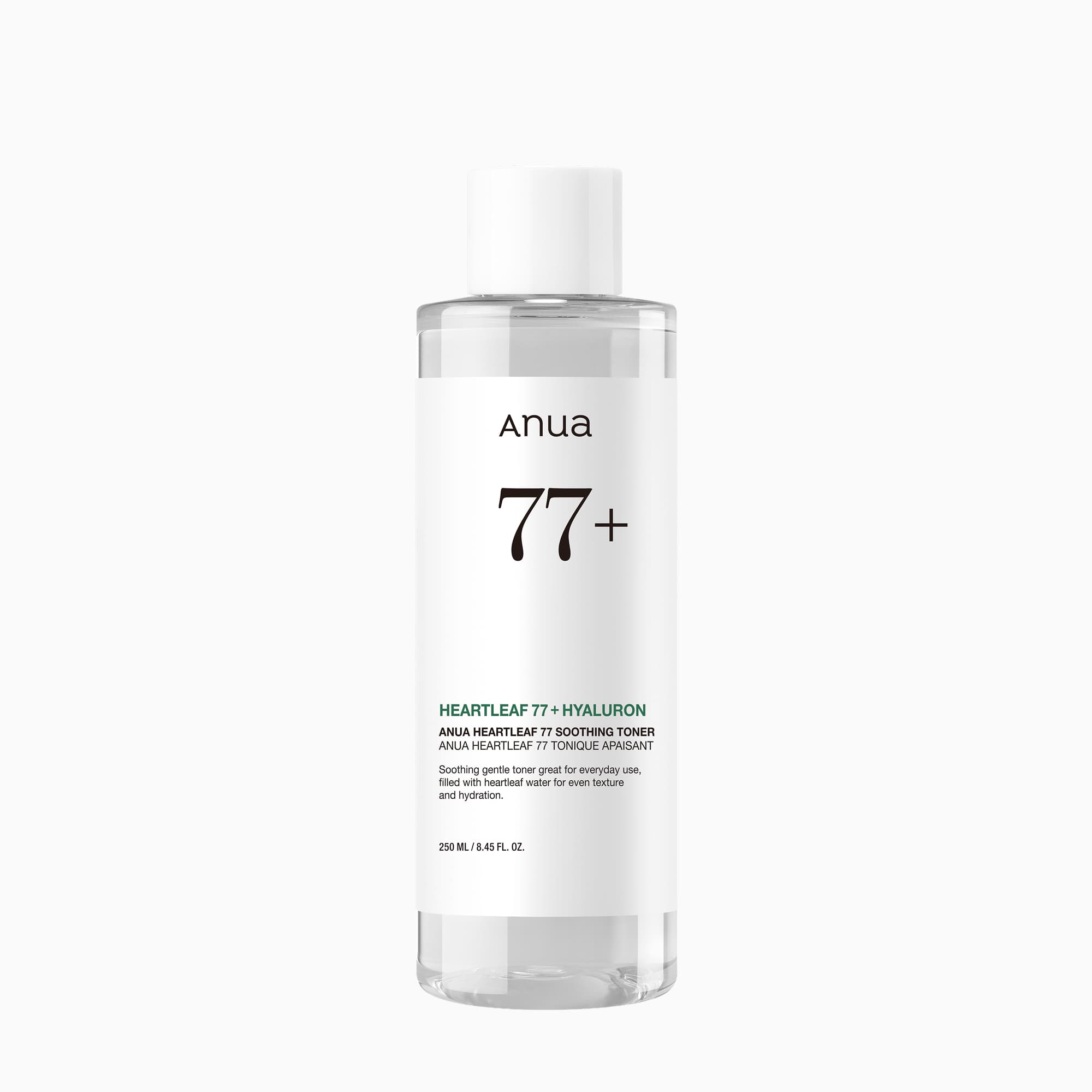 Anua Heartleaf 77+ Hyaluron Soothing Toner, 250ml bottle